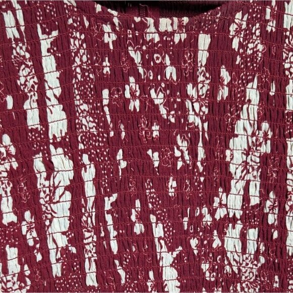 Soft Surroundings Dress Marlais Bohemian Burgundy Tomato Floral Tiered Maxi Sz 8 - Picture 5 of 8